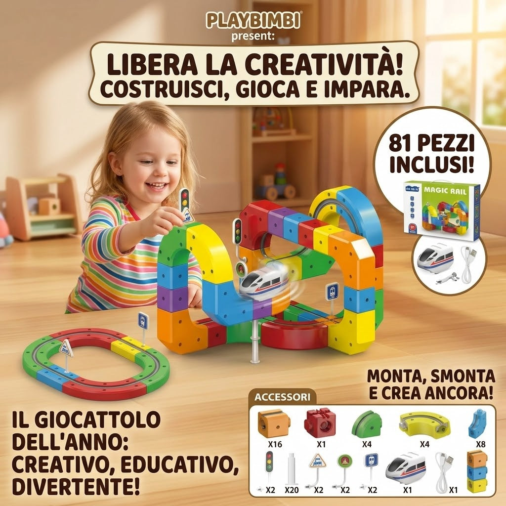 🚂 Magic Rail: La Pista Magnetica 3D Creativa ed Educativa