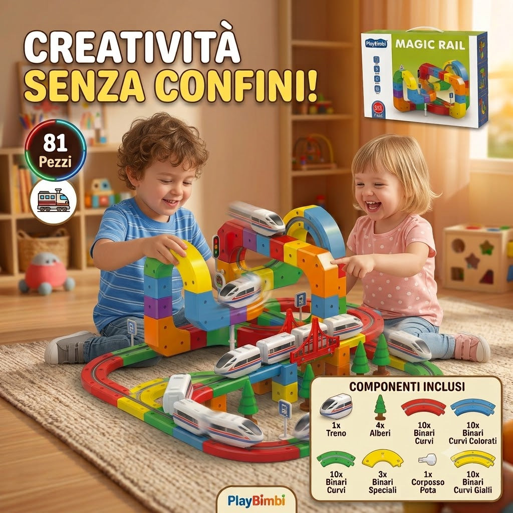 🚂 Magic Rail: La Pista Magnetica 3D Creativa ed Educativa
